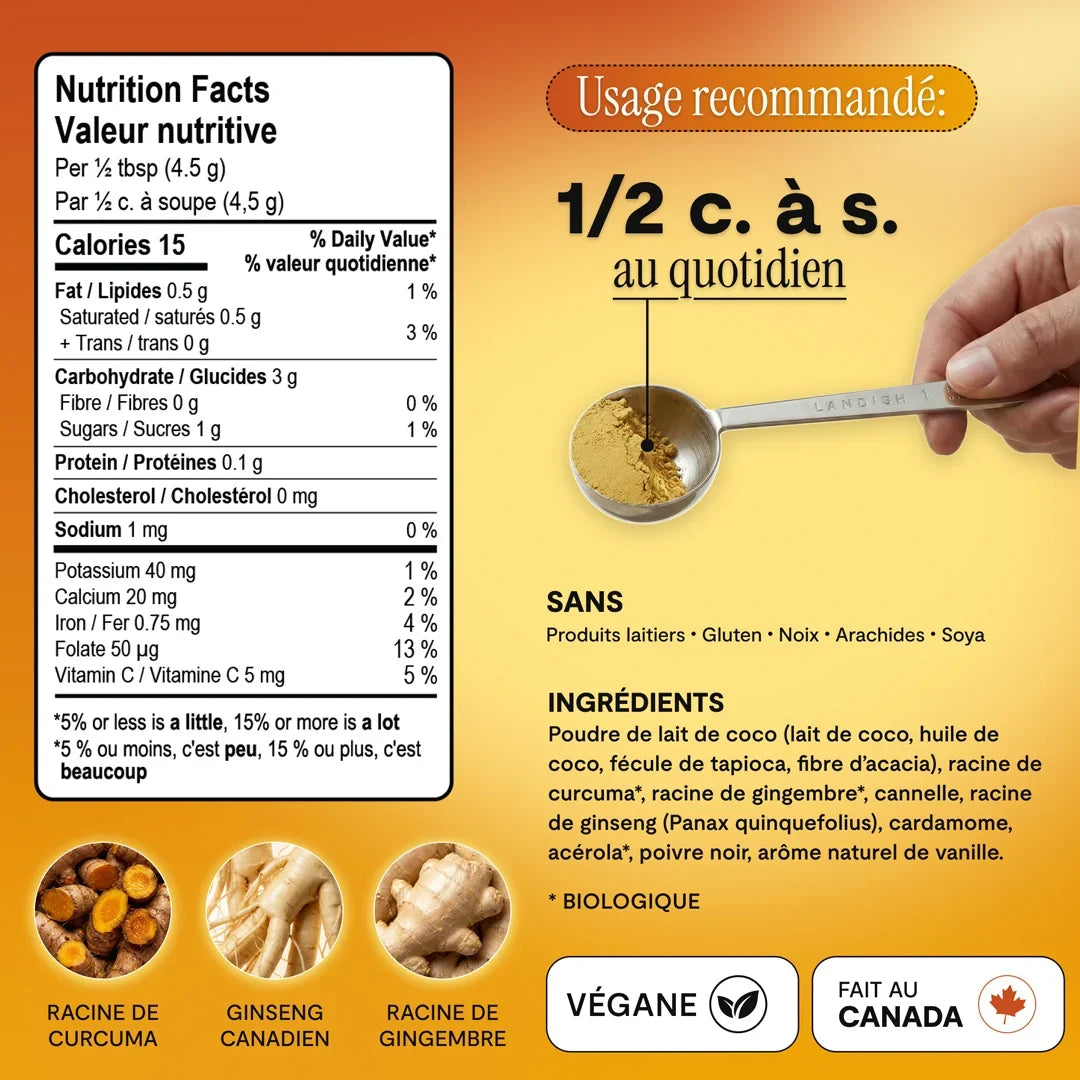 Latte doré aux Curcuma et Gingembre