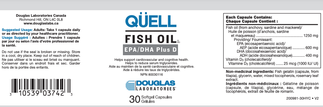 QÜELL Fish Oil EPA/DHA Plus D